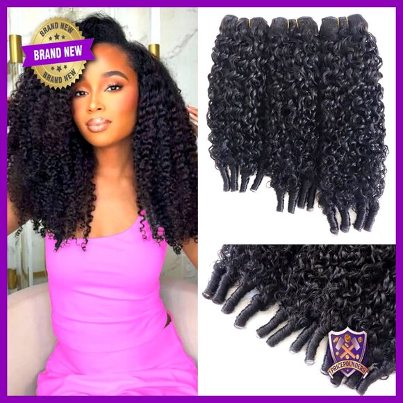 Burmese Curly Human Hair Extensions 18-22 Inches Water Wave Quick Weave